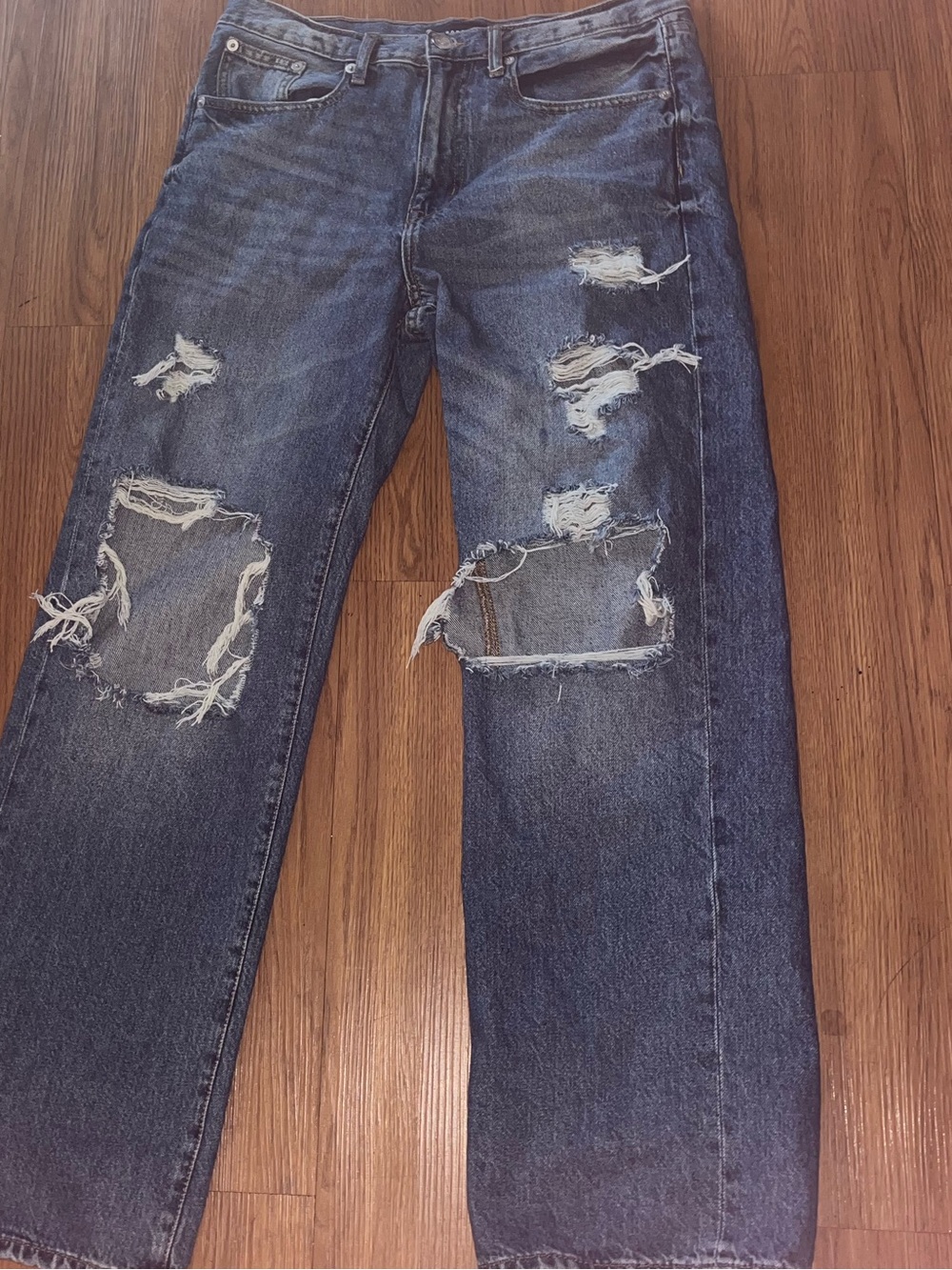 Aeropostale Distressed Blue Relaxed-Fit Jeans